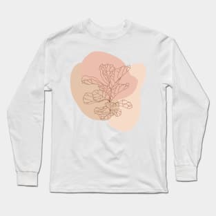 Bohemian Fiddle Leaf Fig Illustration Long Sleeve T-Shirt